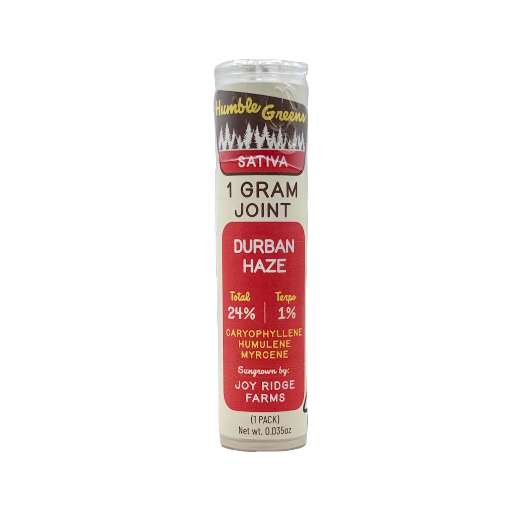 HUMBLE GREENS DURBAN HAZE PREROLL SINGLE 1G