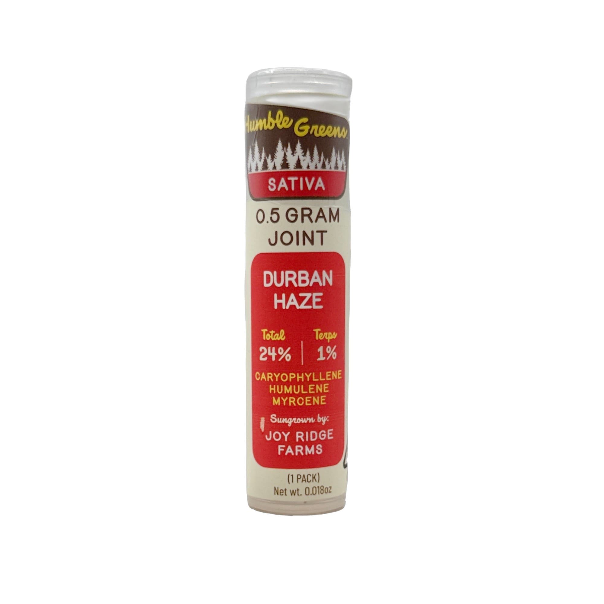 HUMBLE GREENS DURBAN HAZE PREROLL SINGLE .5G