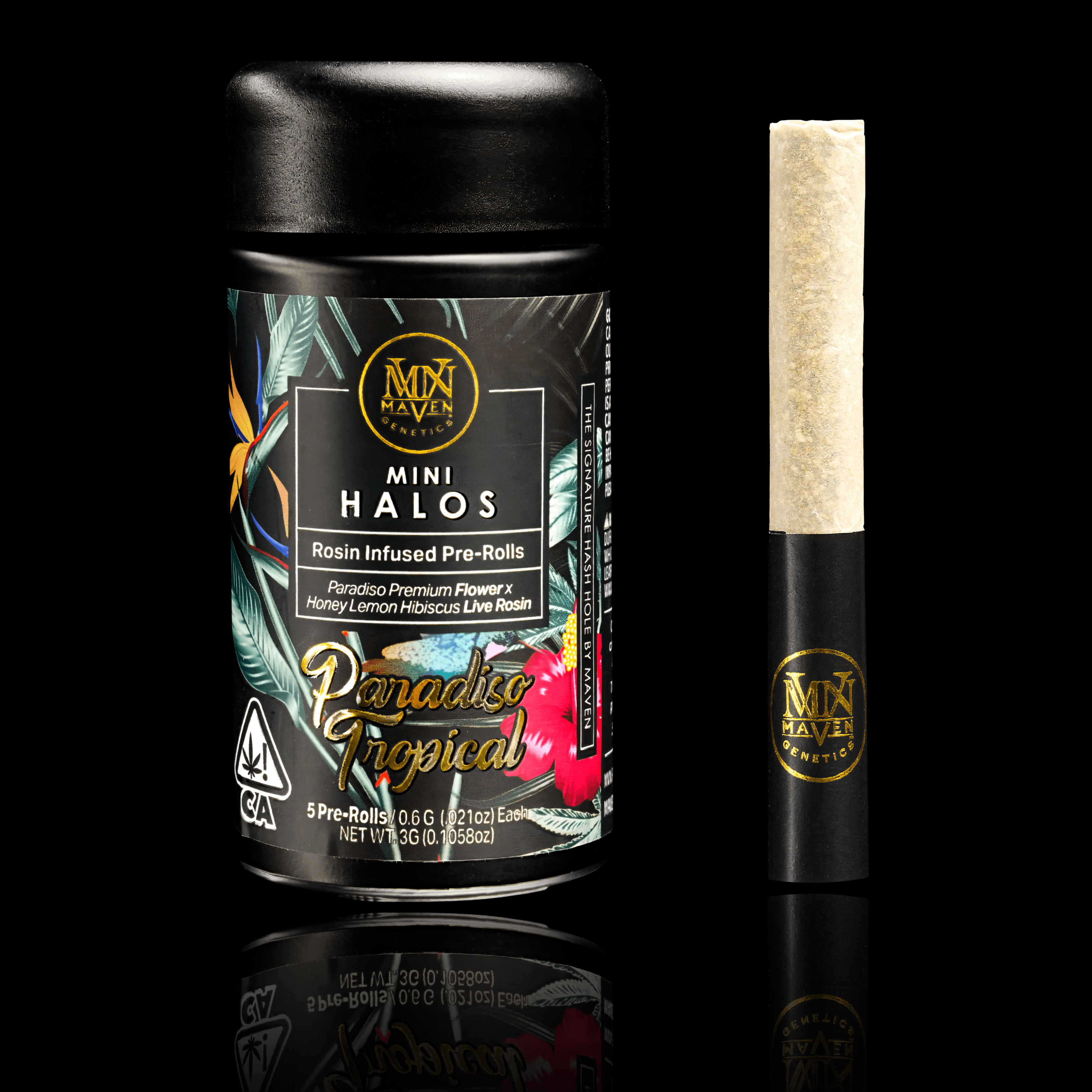 Maven PARADISO TROPICAL 3G MINI HALOS 5 PACK ROSIN INFUSED PREROLLS