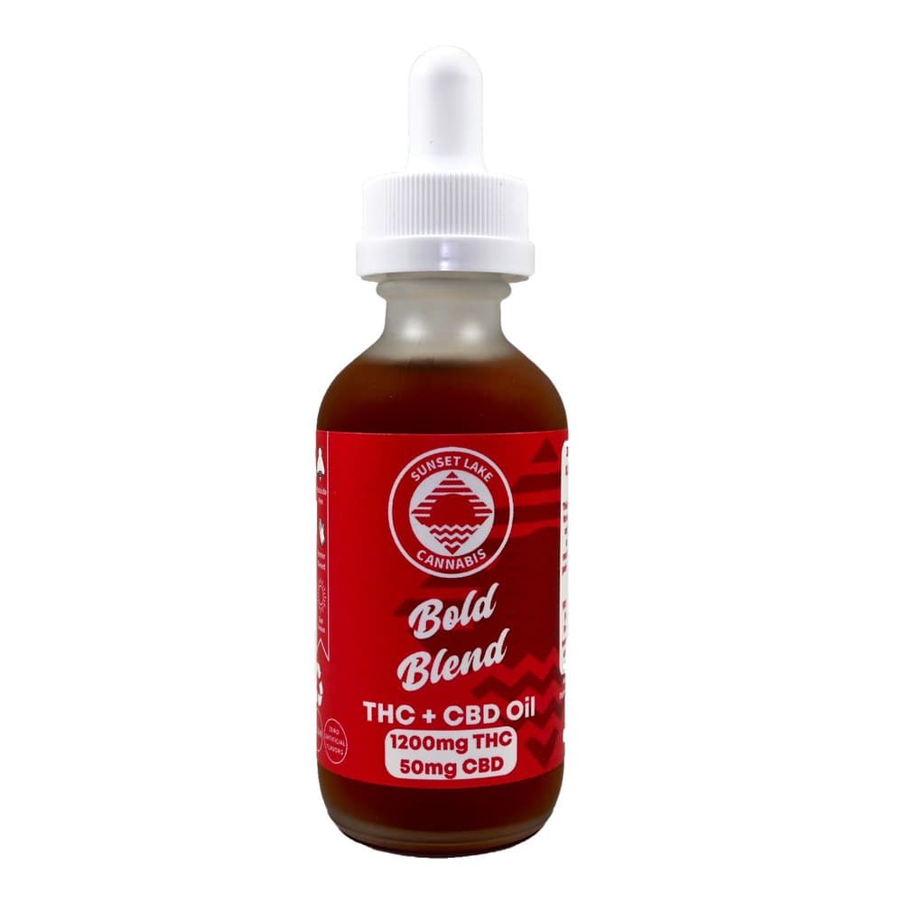 Sunset Lake Cannabis 1200mg Bold Blend THC + CBD Tincture