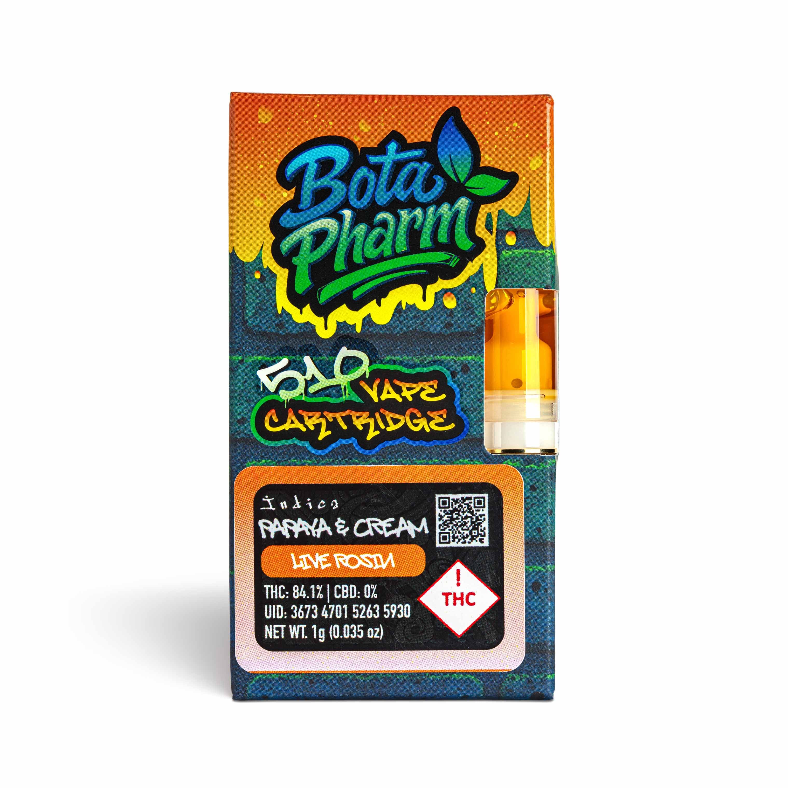 Botapharms Papaya & Cream Live Rosin Cart