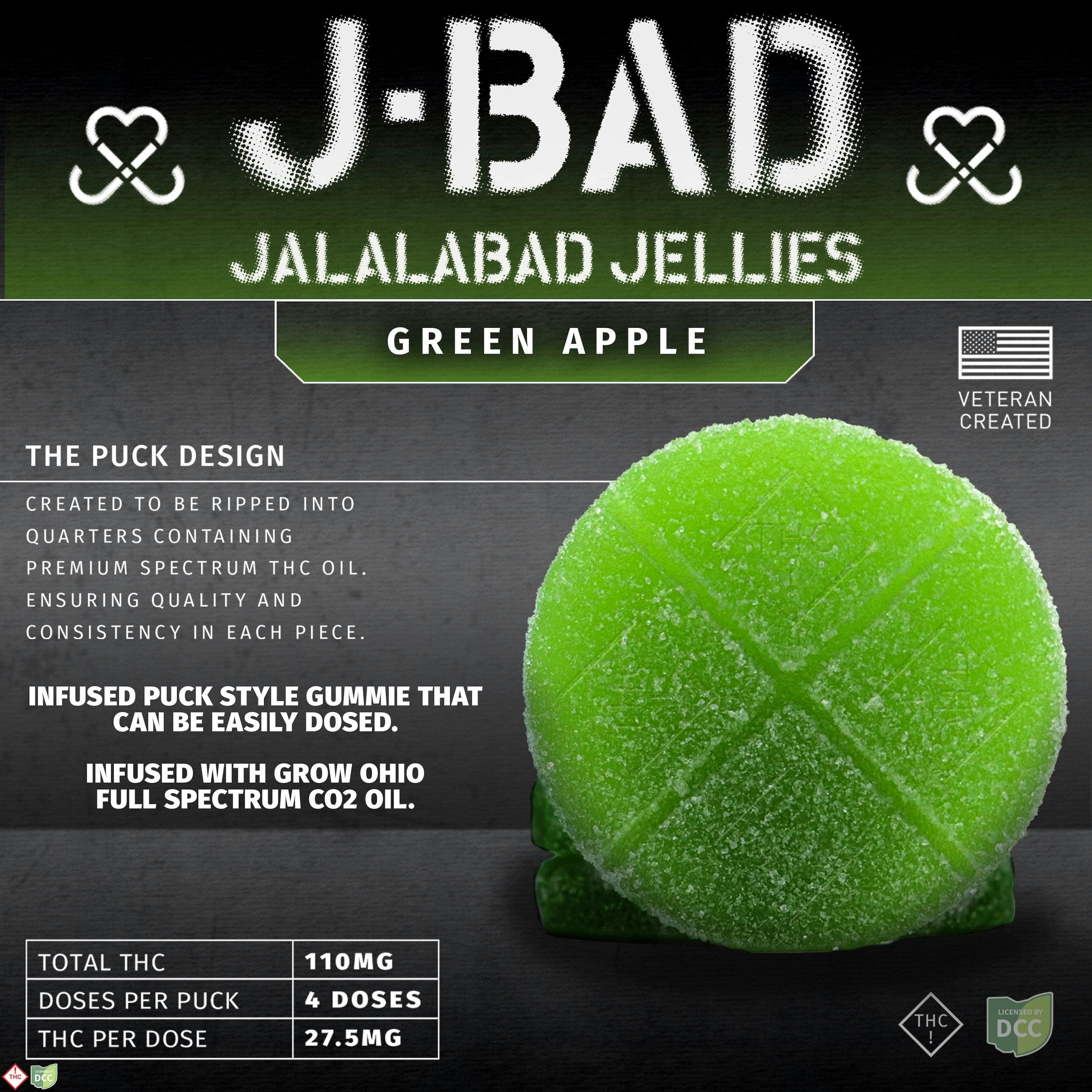 Butterfly Effect by Grow Ohio JBAD Green Apple - 110mg 4pk Gummies