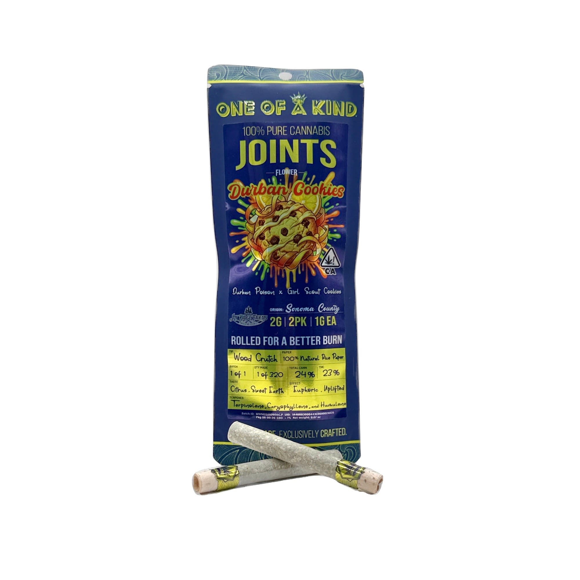 ONE OF A KIND DURBAN COOKIES PREROLLS 2 PACK 2G