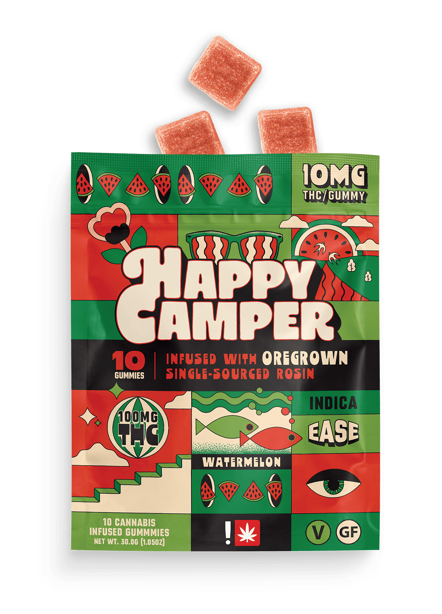 Happy Camper Low Dose 10Pk | Watermelon (Ease) | 100mg