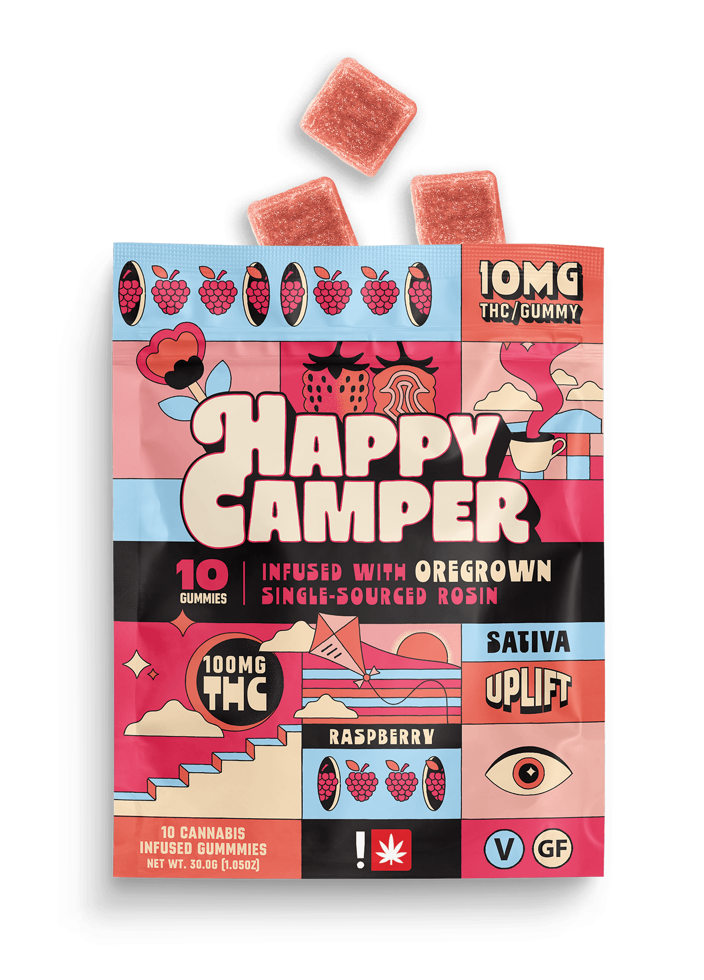 Happy Camper Low Dose 10Pk | Raspberry (Uplift) | 100mg