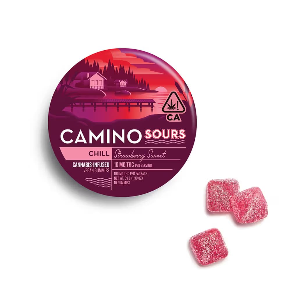 Camino CAMINO Gummies 100mg: Sour Strawberry Sunset 10pc