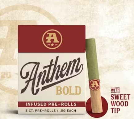 Anthem Bold | Infused Preroll Pack | Purple Mountian | Wood Tip 5pk