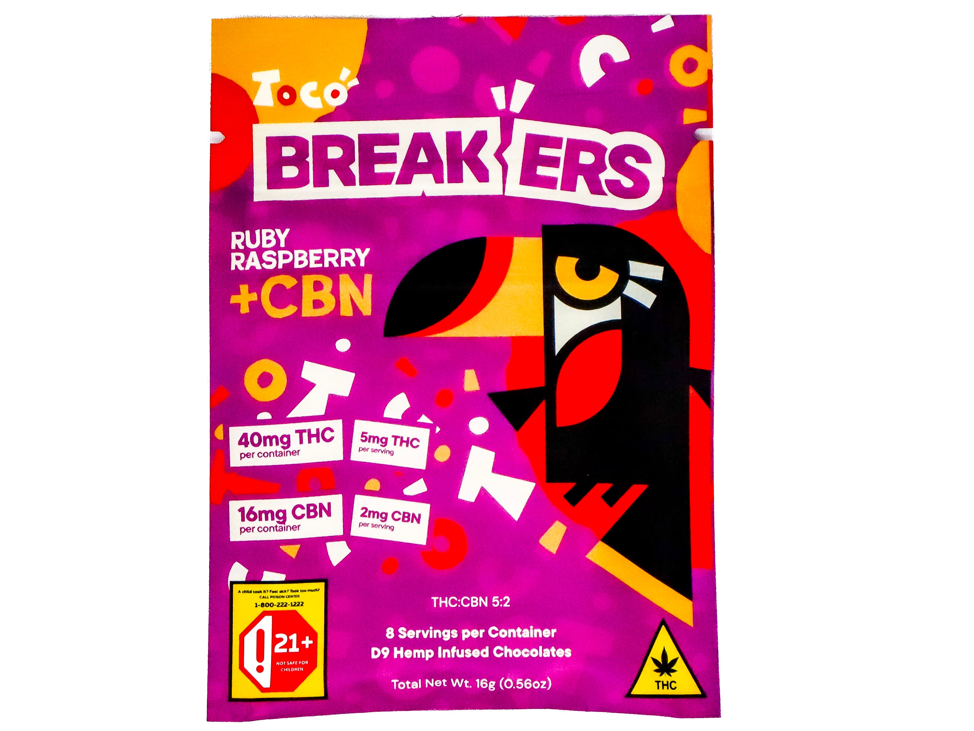 Toco Breaker NCW Ruby Raspberry CBN 40mg THC 1756594751