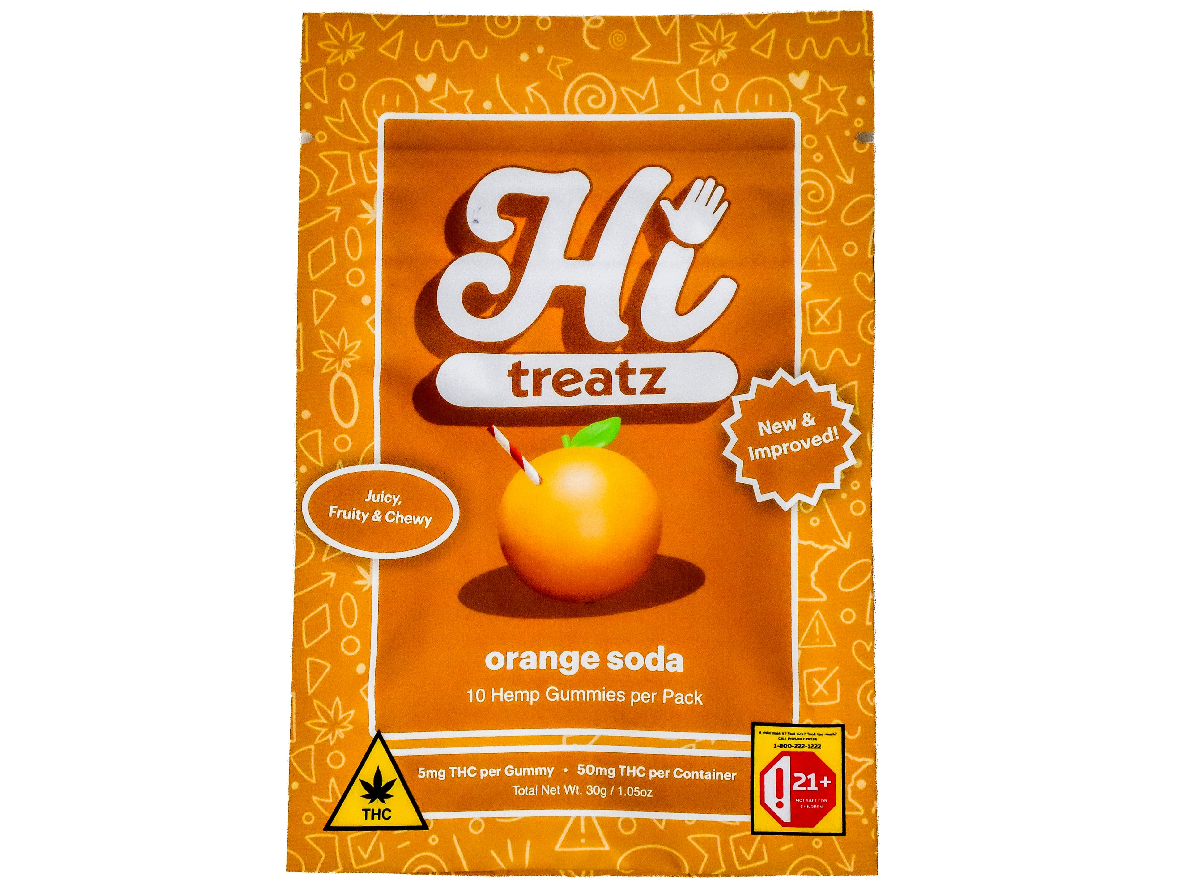 Hi Treatz NCW Orange Soda Gummies 50mg THC 2132543496
