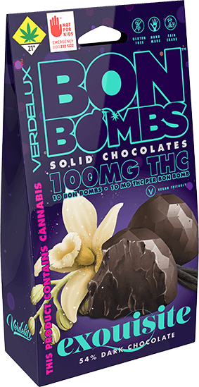 BON BOMBS Dark Chocolates - 100mg THC 10pk