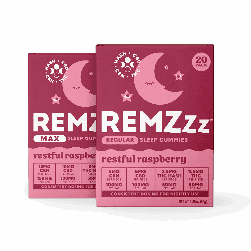 REMZzz Restful Raspberry - 1:2:2 THC:CBN:CBD - 20pk Gummies 100mg