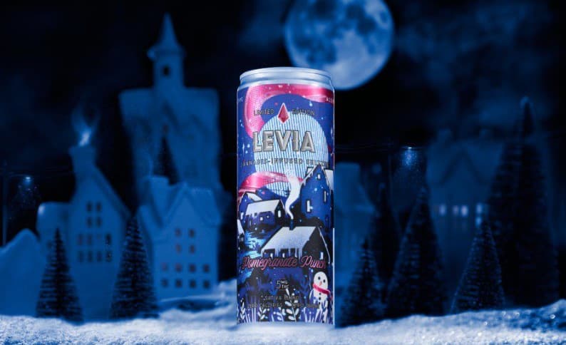 LEVIA POMEGRANATE PUNCH CELEBRATE Sugar-Free Cannabis Seltzer