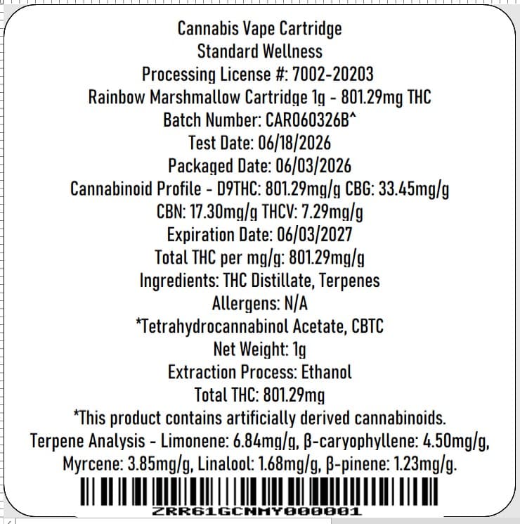 The Solid Rainbow Marshmallow | Cartridge | 1g