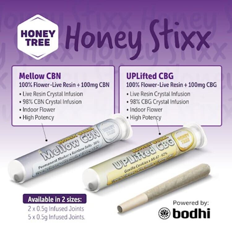 Honey Stixx Honey Stixx CBN Infused Pre-roll Permanent Marker x Rainbow Belts 2pk