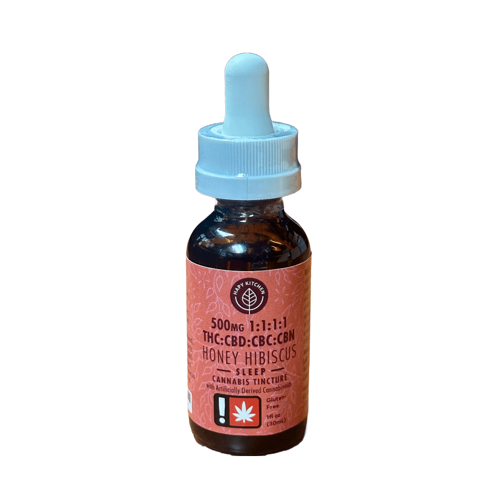 Hapy Kitchen Honey Hibiscus "Sleep" Tincture | 30mL 2000mg 1:1:1:1 (THC:CBD:CBN:CBC) | Hapy Kitchen