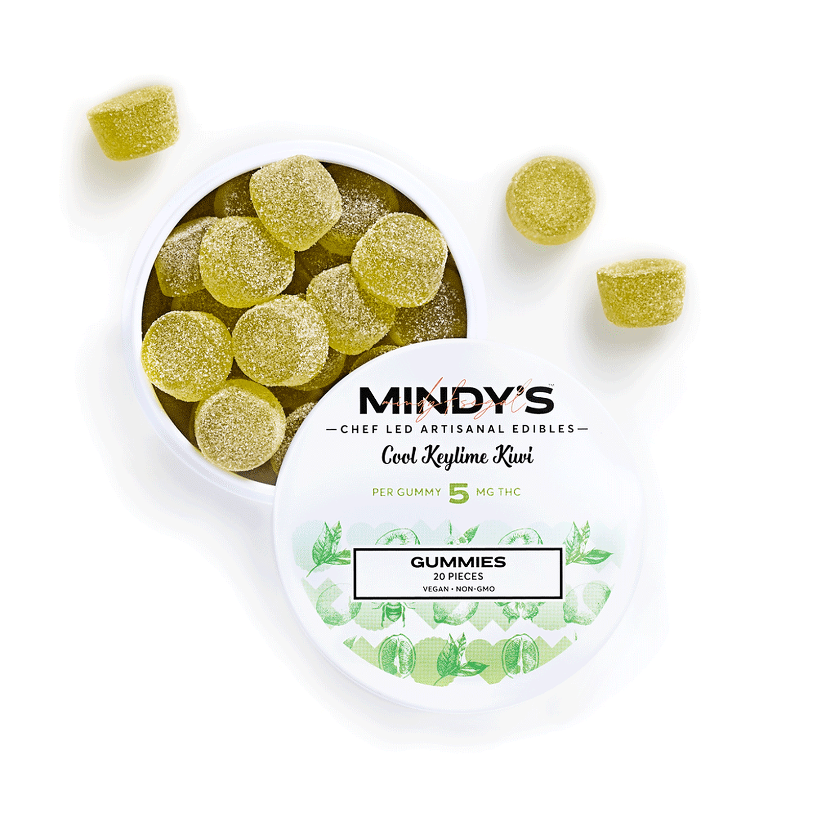 Mindy's™ Edibles - Cool Key Lime Kiwi Gummies 100mg 20-pack - 62 g