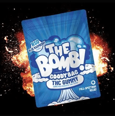 Goody Bag Blue Raspberry BOMB | 50mg | 1pk RSO Gummy | Goody Bag