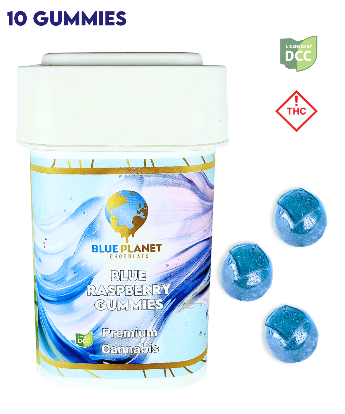 Blue Planet Blue Raspberry Gummies | 10 Pack