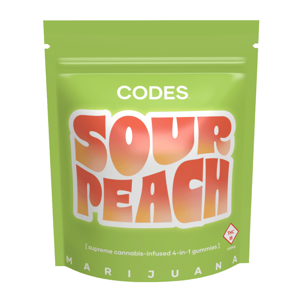 CODES Gummies | Sour Peach | 100mg | 5pk