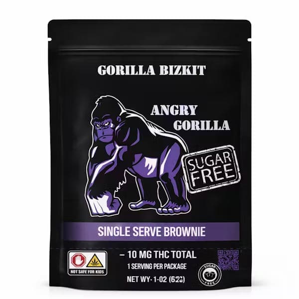 ANGRY GORILLA Sugar-Free Brownie - 10mg THC | 1 pack