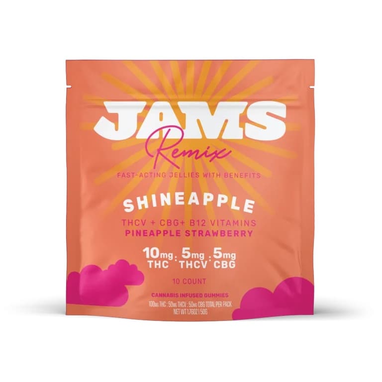 JAMS JAMS Fast Acting Remix Shineapple Gummies 2:1:1 THC:THCV:CBG 10mg X 10pk