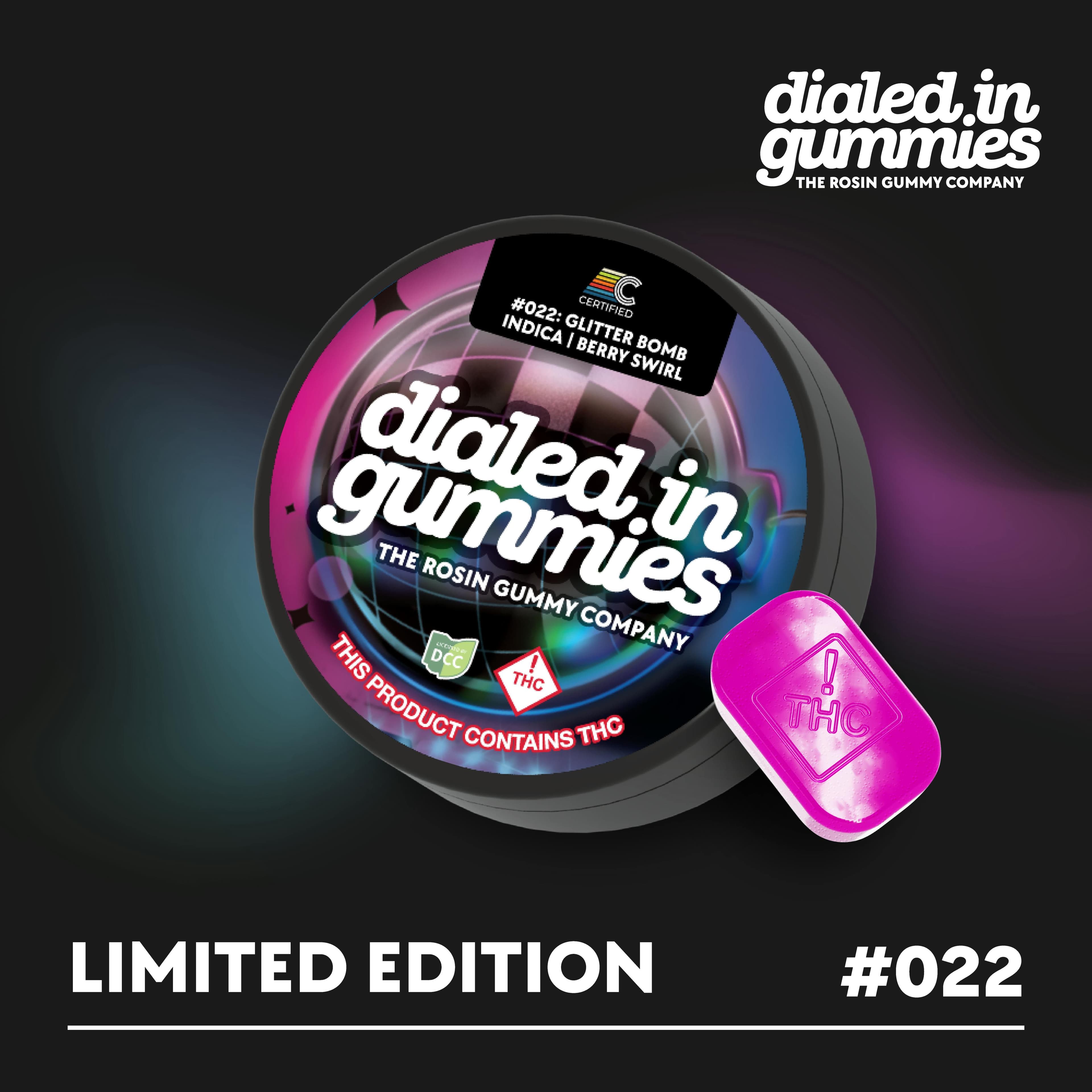 Dialed In Gummies Glitter Bomb Berry Swirl - Rosin Gummies (10pk)