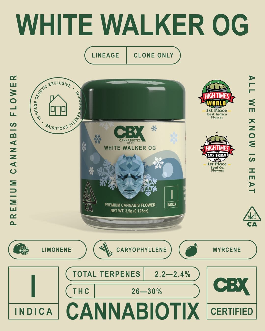 Cannabiotix (CBX) CBX | Flower 3.5g | I | White Walker OG