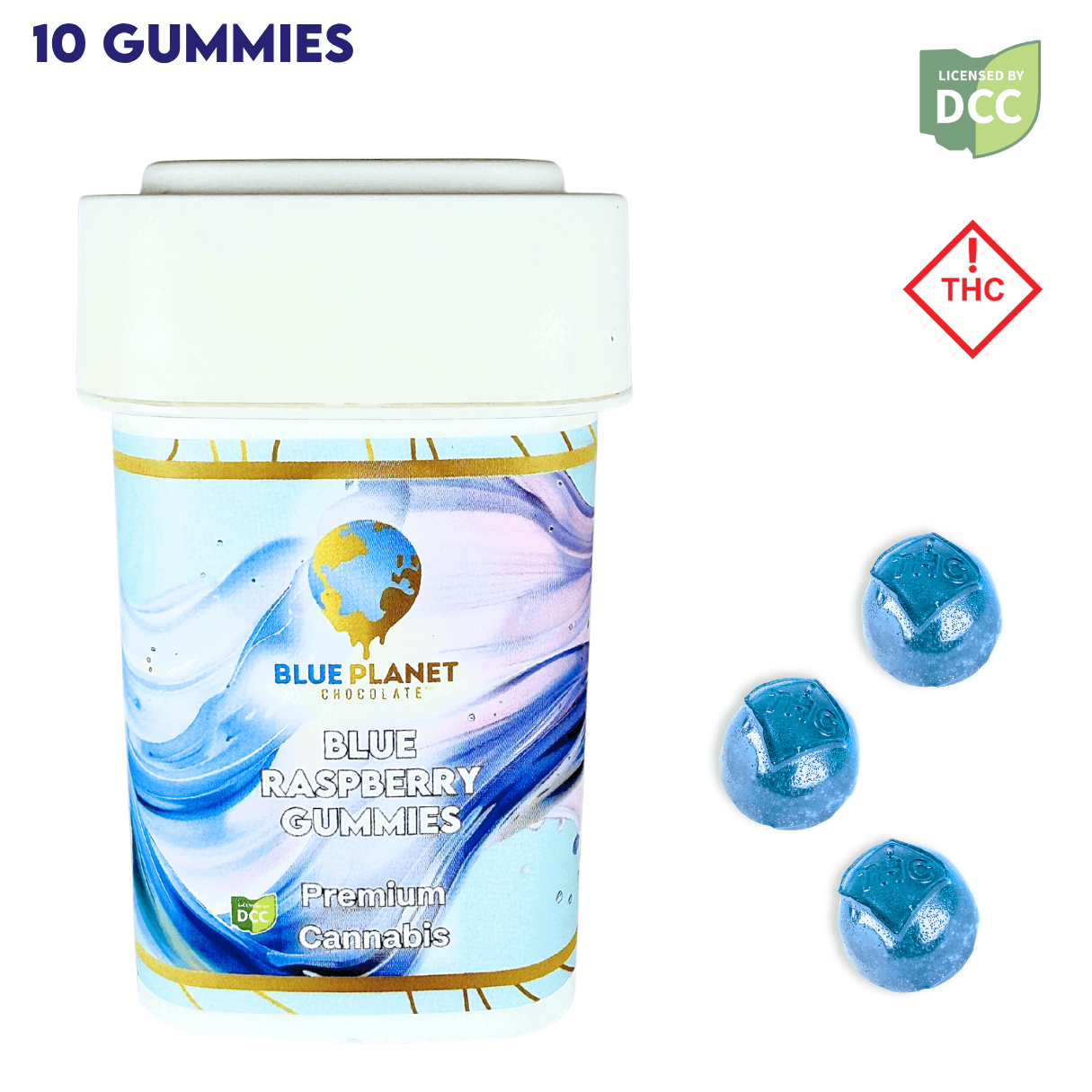 The Standard Blue Raspberry Gummies 10pk | 100mg