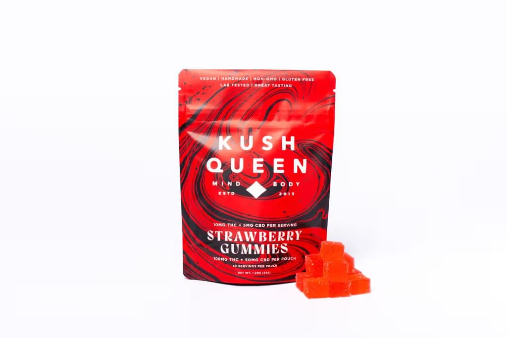 Kush Queen Strawberry 2:1 Gummies 10pk [50mg CBD | 100mg THC]