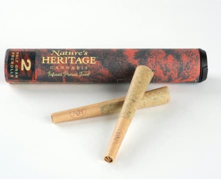 Nature's Heritage Infused Preroll Pack | Lamb's Bread | Bubble Hash | 1g | 2pk
