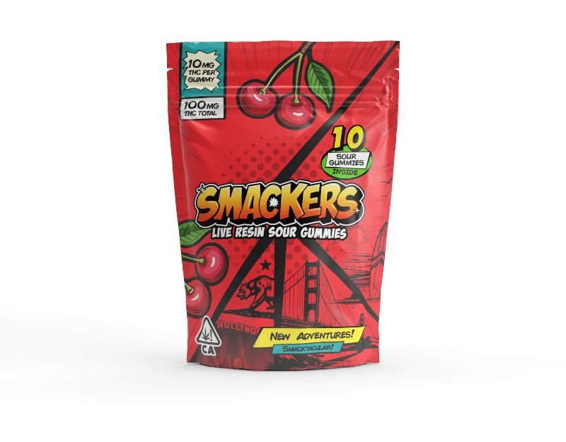 Smackers Cherry Live Resin Sour Gummies 100mg