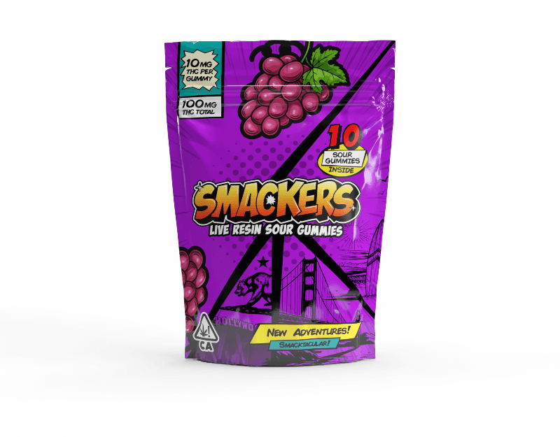 Smackers Grape Live Resin Sour Gummies 100mg