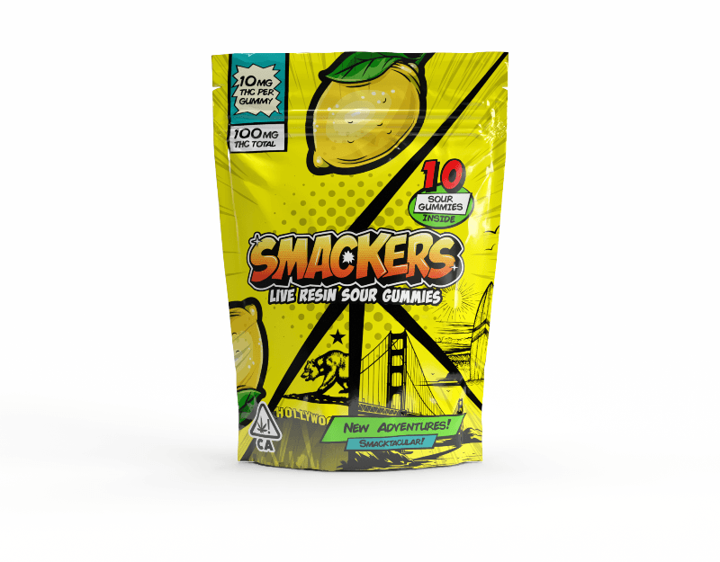 Smackers Lemon Live Resin Sour Gummies 100mg