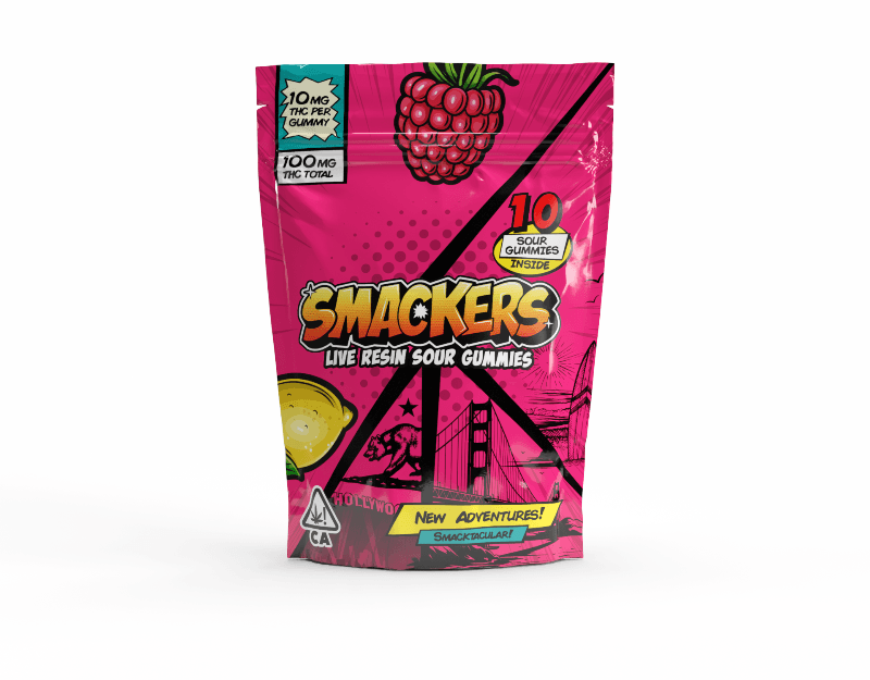 Smackers Raspberry Lemonade Live Resin Sour Gummies 100mg