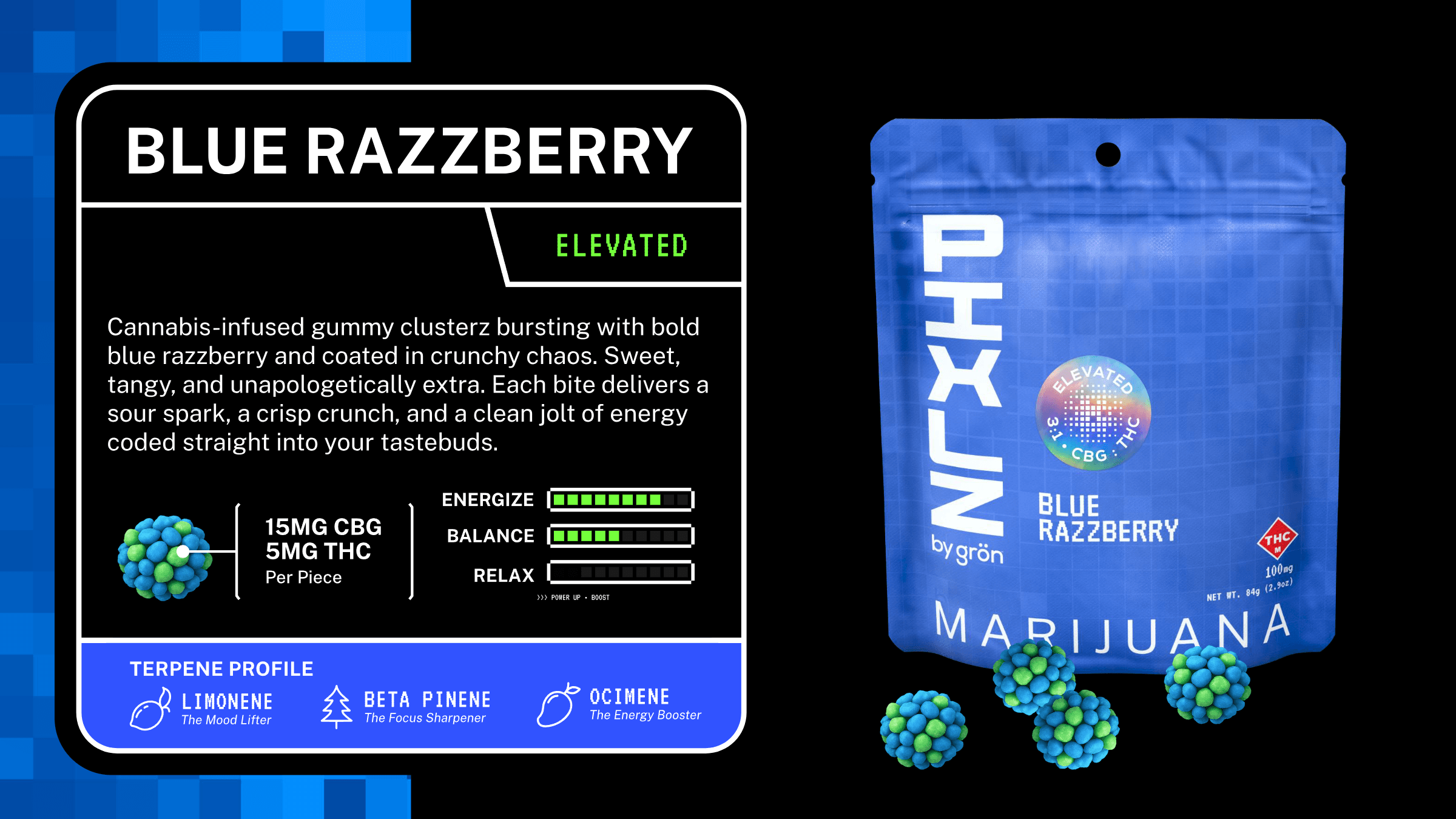 Pixlz Gummy Clusters | Pixlz Blue Raspberry 3:1