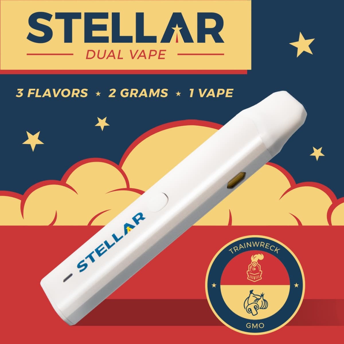 Stellar Trainwreck x GMO Dual Disposable
