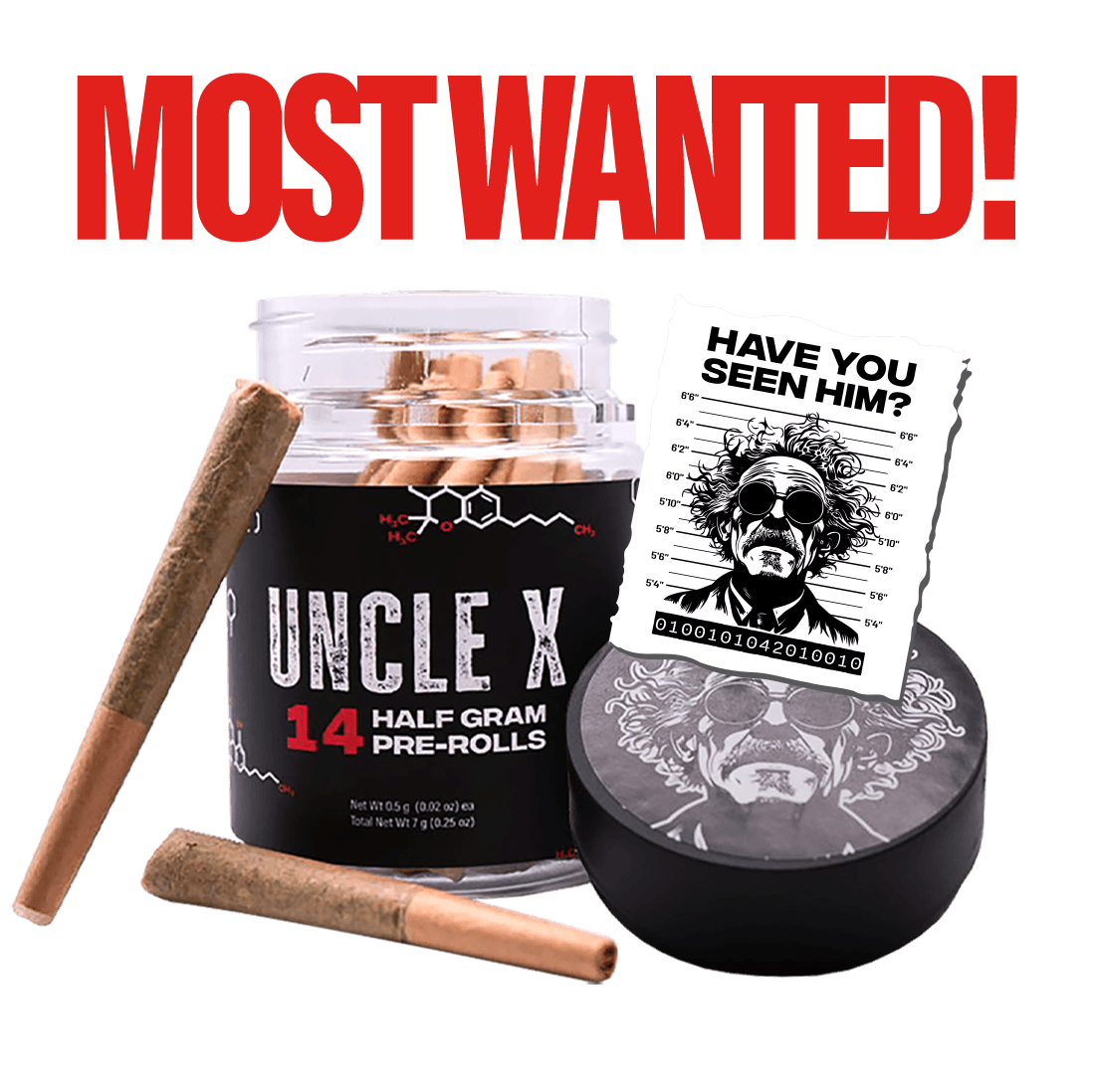 Uncle X Permanent Gas Most Wanted Preroll 14 Pack