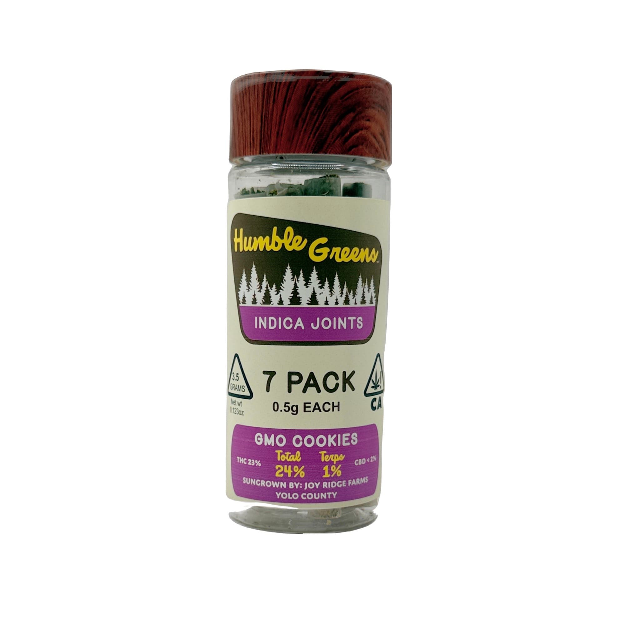 HUMBLE GREENS GMO COOKIES PREROLLS 7 PACK 3.5G