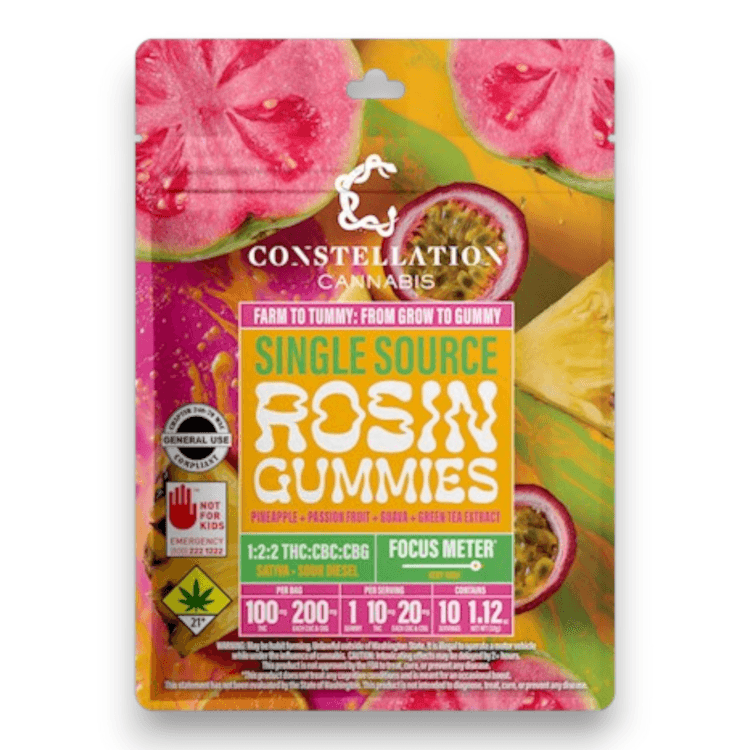 Constellation THC/CBC/CBG 1:2:2 Pineapple Passion Fruit Guava + Green Tea Extract - Hash Gummies 10pk