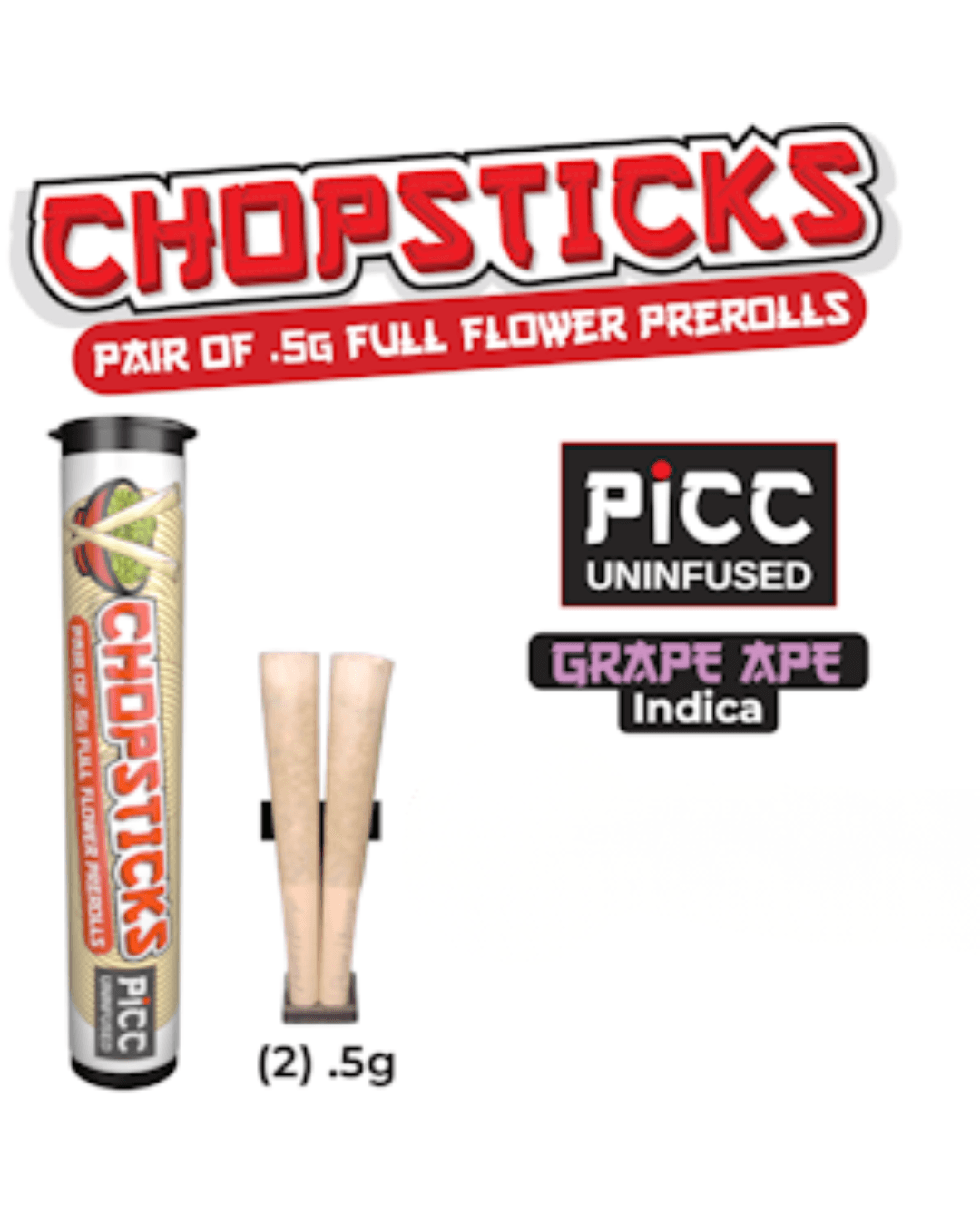 CHOPSTICKS Chopsticks Grape Ape 2-Pack Prerolls 1g