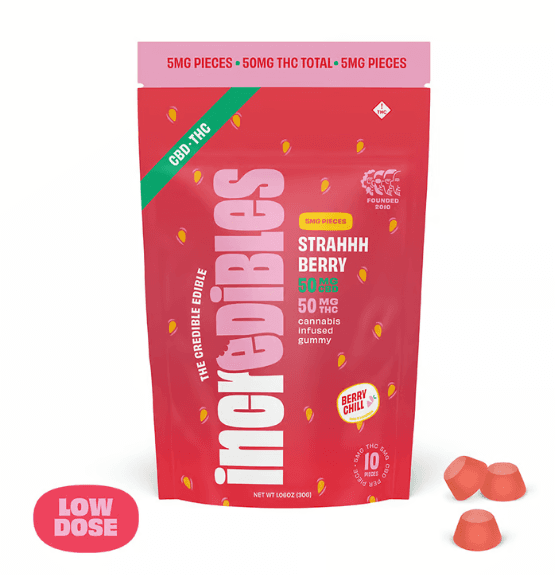 Inc.edibles Strahhhberry | THC:CBD Gummies | 50mg (10pk)