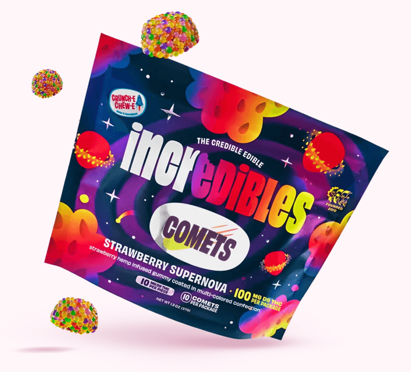 Inc.edibles Strawberry Supernova | Comets Gummies | 100mg (10pk)
