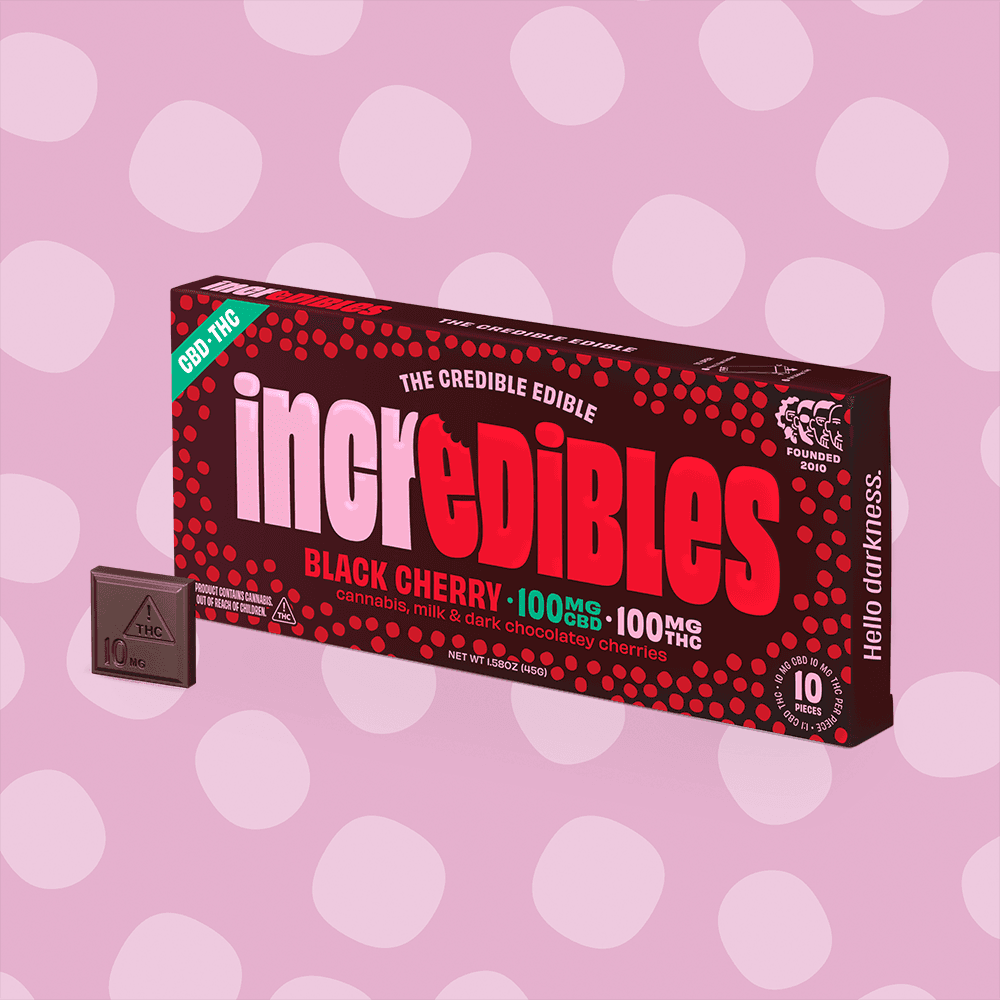 Inc.edibles Black Cherry | THC :CBD Chocolate Bar | 100mg