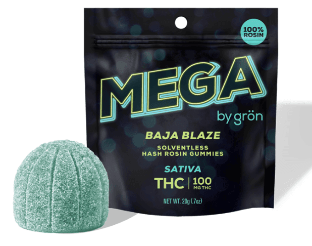 Grön Baja Blaze Rosin Mega Gummy