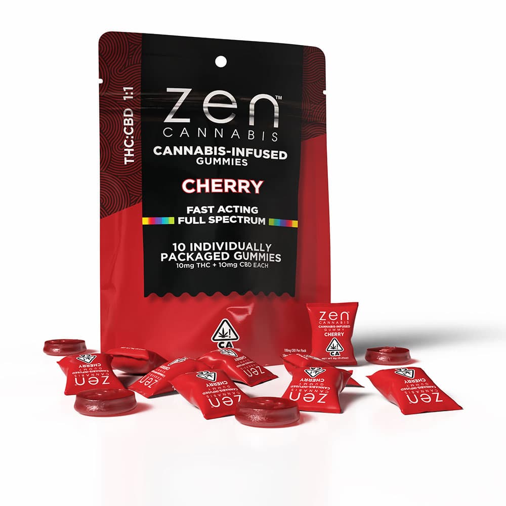 Zen Cannabis Cherry [10pk] (100mg CBD/100mg THC)