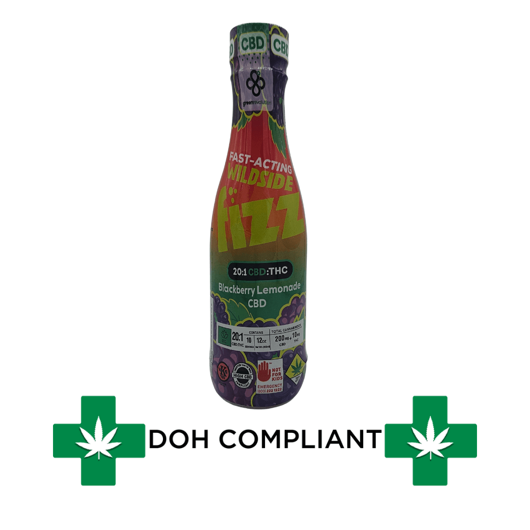 Wild Side DOH | Blackberry Lemonade 20:1 CBD Fizz Drink | 12oz