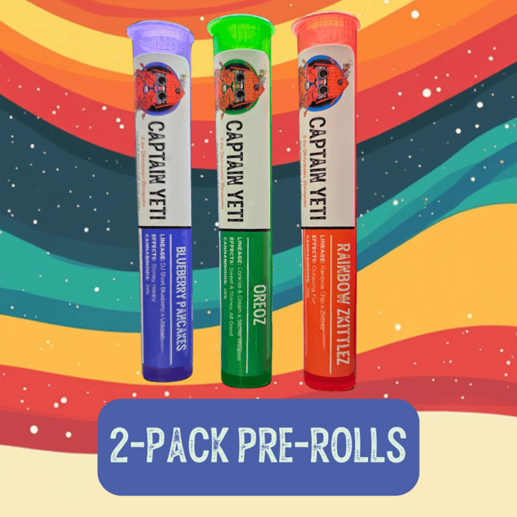 Captain Yeti Captain Yeti -  Flower Pre-Rolls 2 x 0.5g - Neon Jellyfish - 1g