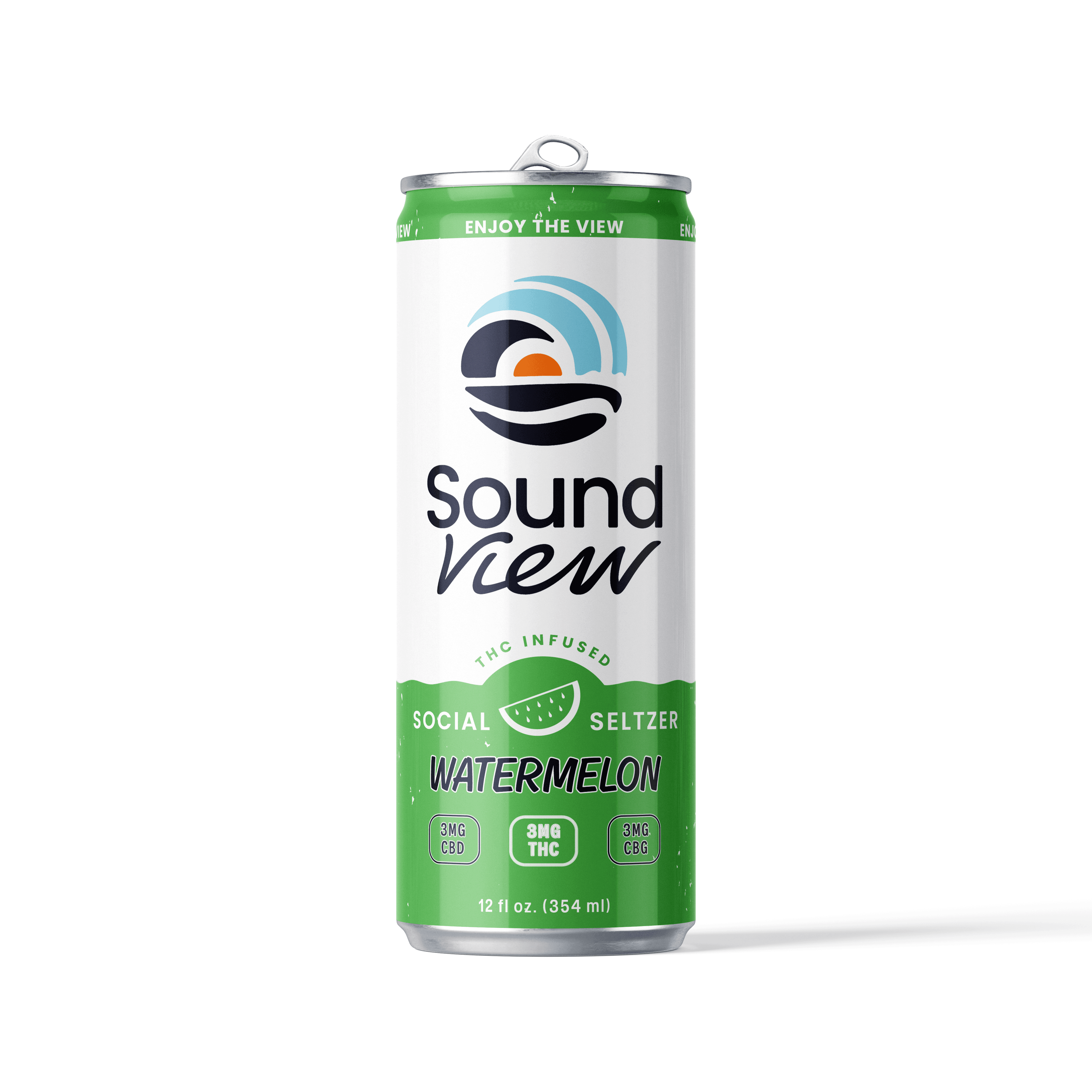 SoundView SoundView Watermelon 12 oz THC Seltzer (3mg THC 3mg CBD 3mg CBG)