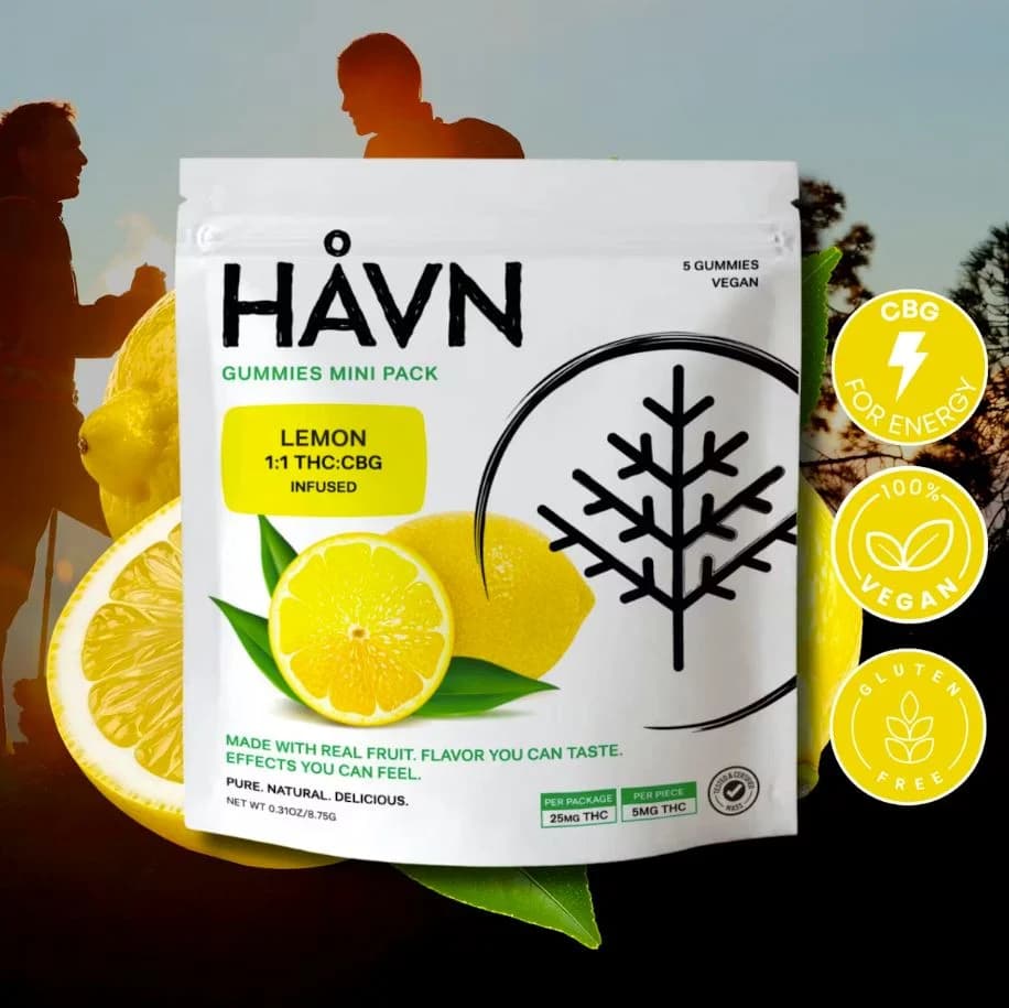 HAVN HAVN Classic Gummies 1:1 THC:CBG 5pk (25mg) Lemon