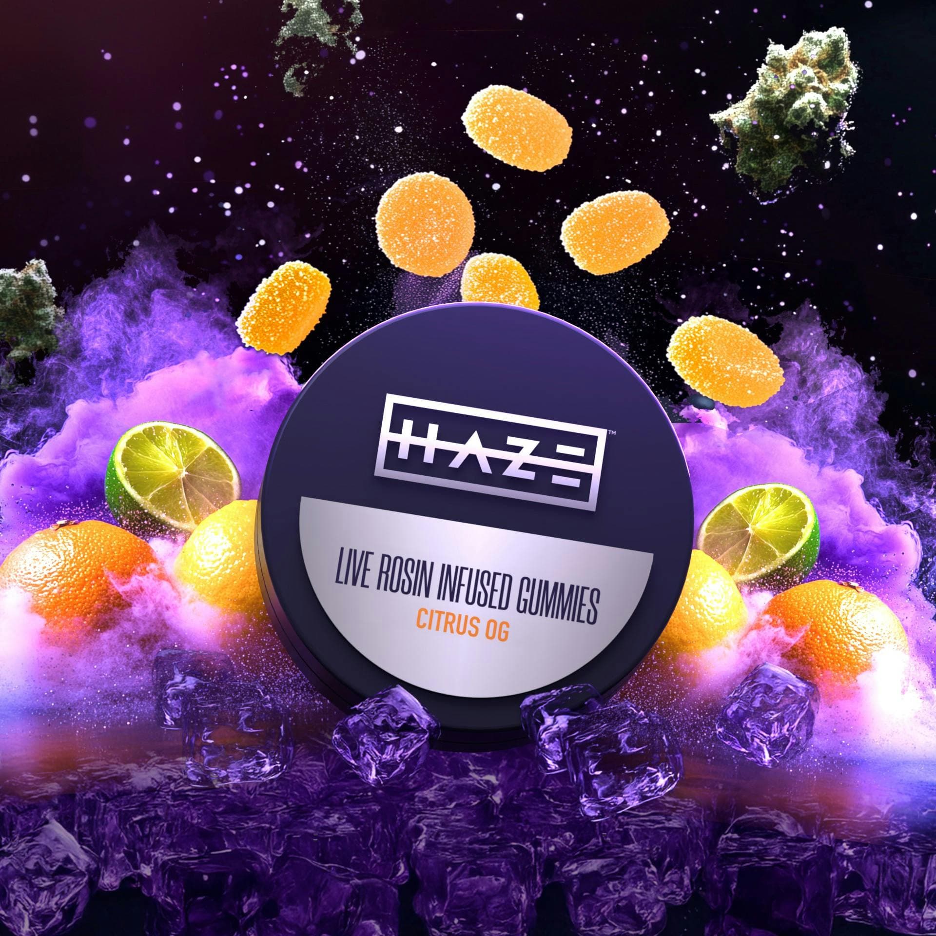 Haze Haze Citrus OG (H) Live Rosin Gummies 10mg 10pk